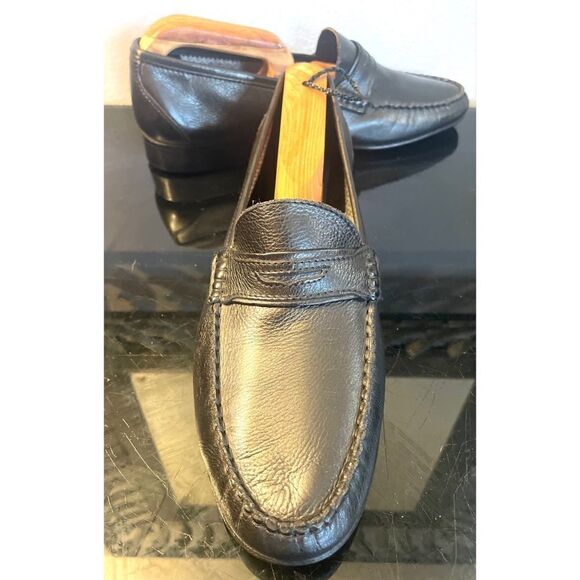 Casuccio & Scalera Italian Penny Loafers Black Leather Eur Sz 41, US Sz 8M main image 5